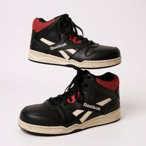 Reebok Black and Red Sneakers High-Top Athletic Design